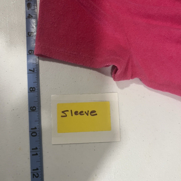 Lands End Women's Pink Terry Cloth Beach Pool Cover Up L Bright Comfort Casual - Picture 5 of 10